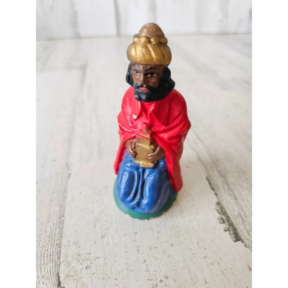 Vintage wiseman United States chalkware incense nativity village Xmas - Picture 1 of 9